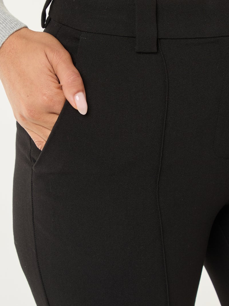 Pantalón acampanado liso Negro - Kiabi