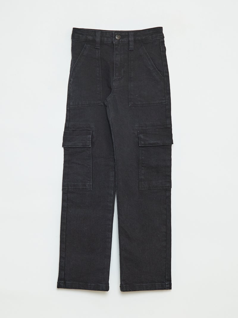 Pantalón ajustado con bolsillos con solapa - corte + cómodo Gris - Kiabi