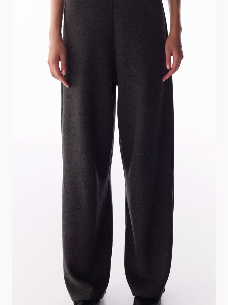 Pantalón amplio de pierna ancha con dibujo jaspeado, cálido penti Gris negro - Kiabi