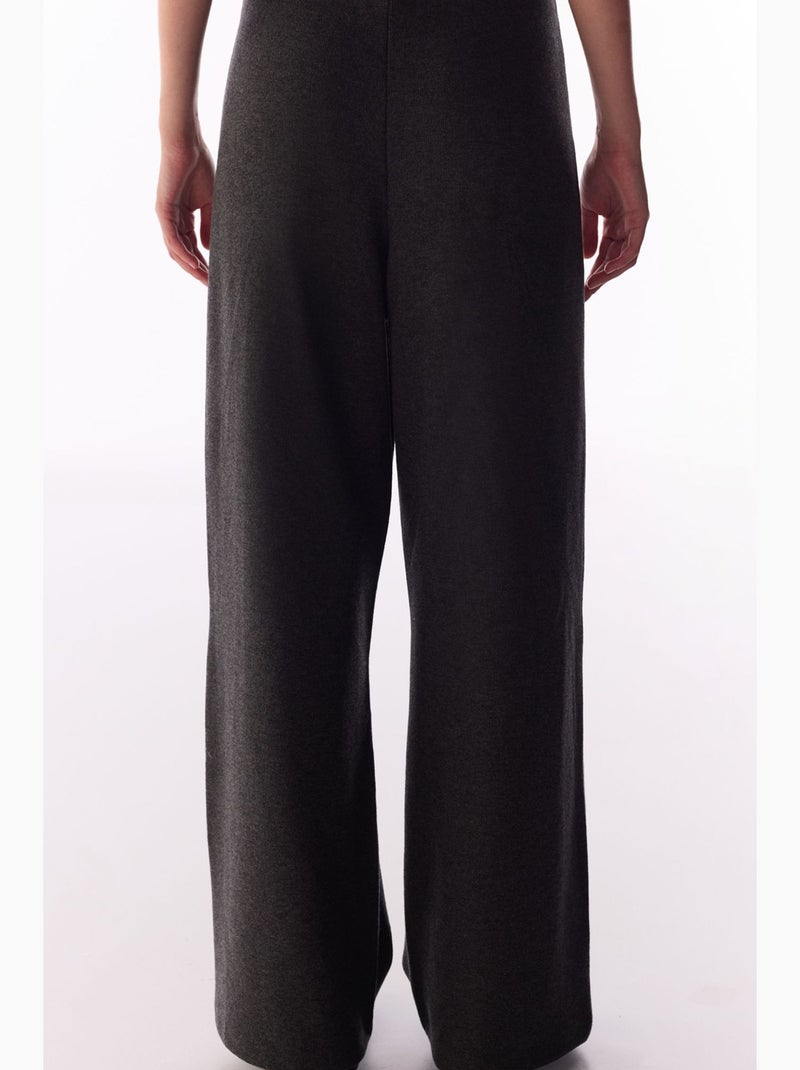 Pantalón amplio de pierna ancha con dibujo jaspeado, cálido penti Gris negro - Kiabi