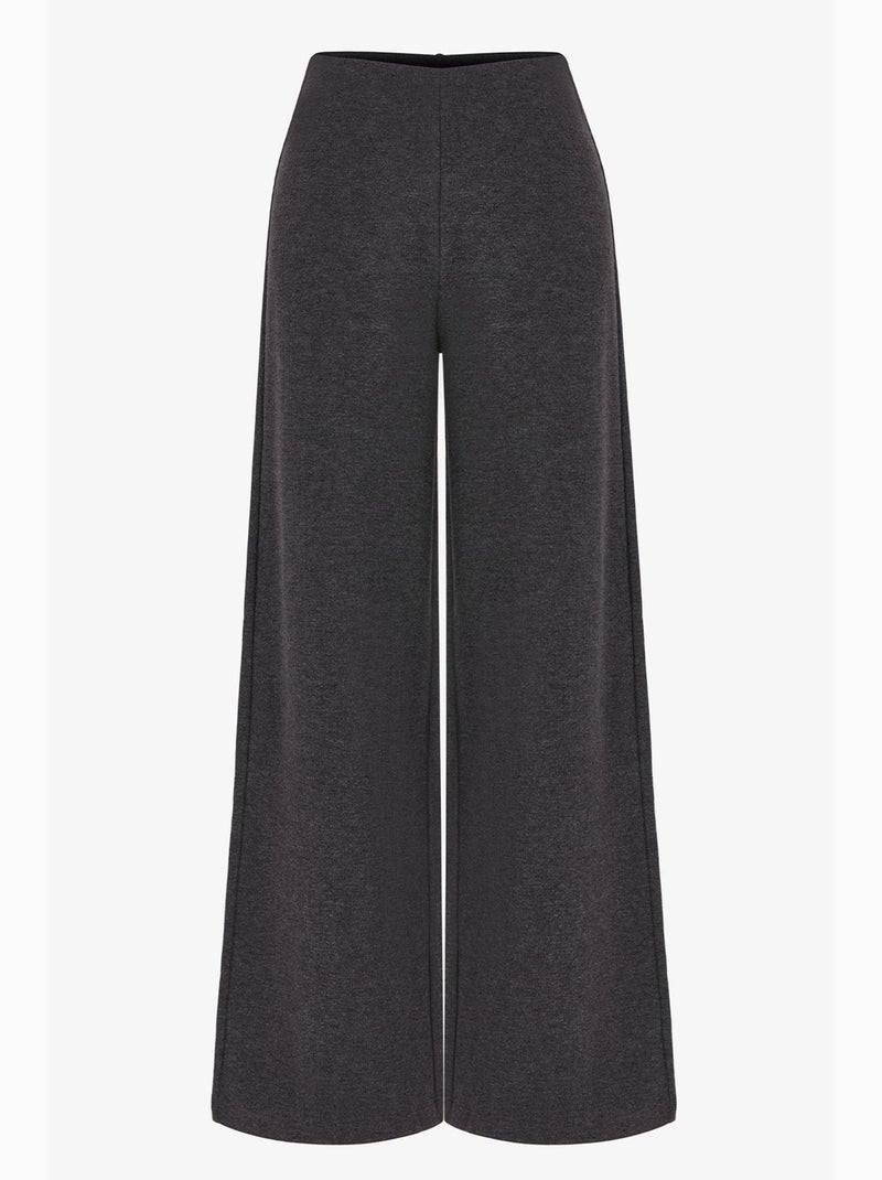 Pantalón amplio de pierna ancha con dibujo jaspeado, cálido penti Gris negro - Kiabi