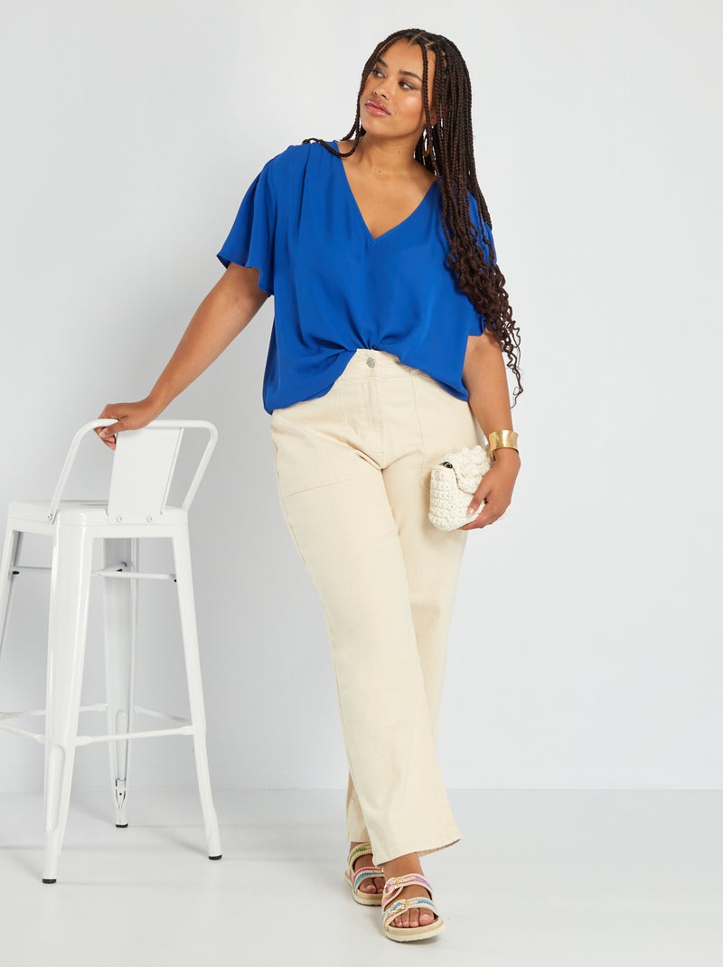 Pantalón ancho - 2 bolsillos BEIGE - Kiabi