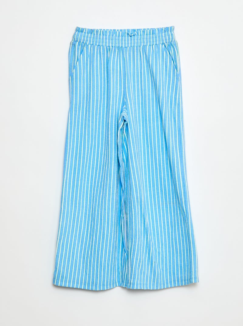 Pantalón ancho a rayas Azul - Kiabi