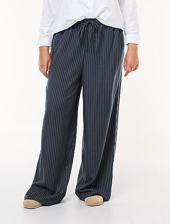 Pantalón ancho a rayas con cintura elástica