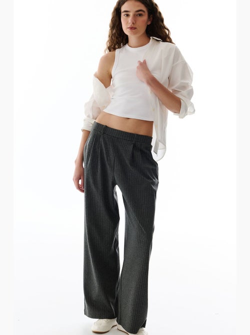 Pantalón ancho a rayas penti - Kiabi