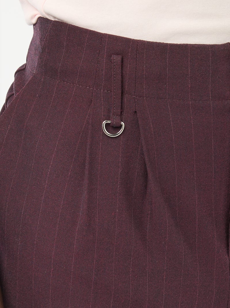 Pantalón ancho a rayas Rojo - Kiabi