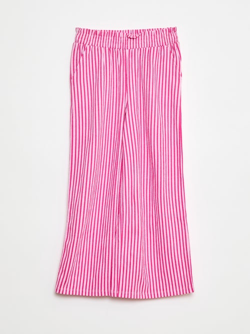 Pantalón ancho a rayas - Kiabi