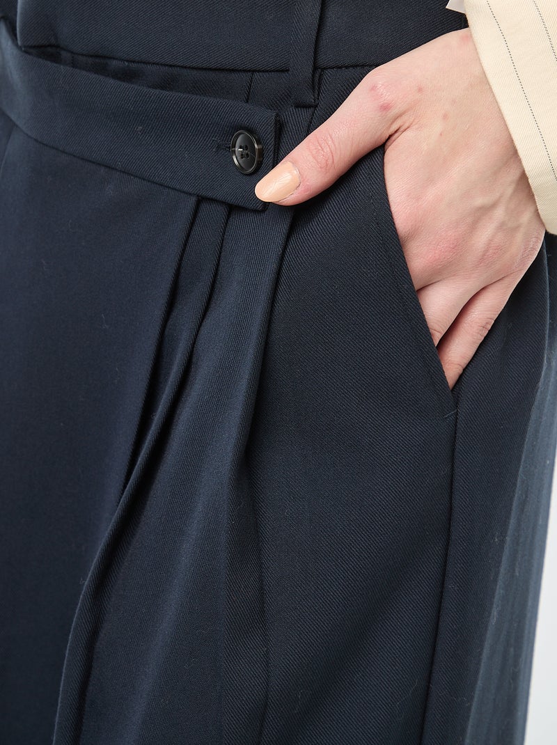 Pantalón ancho asimétrico Azul - Kiabi