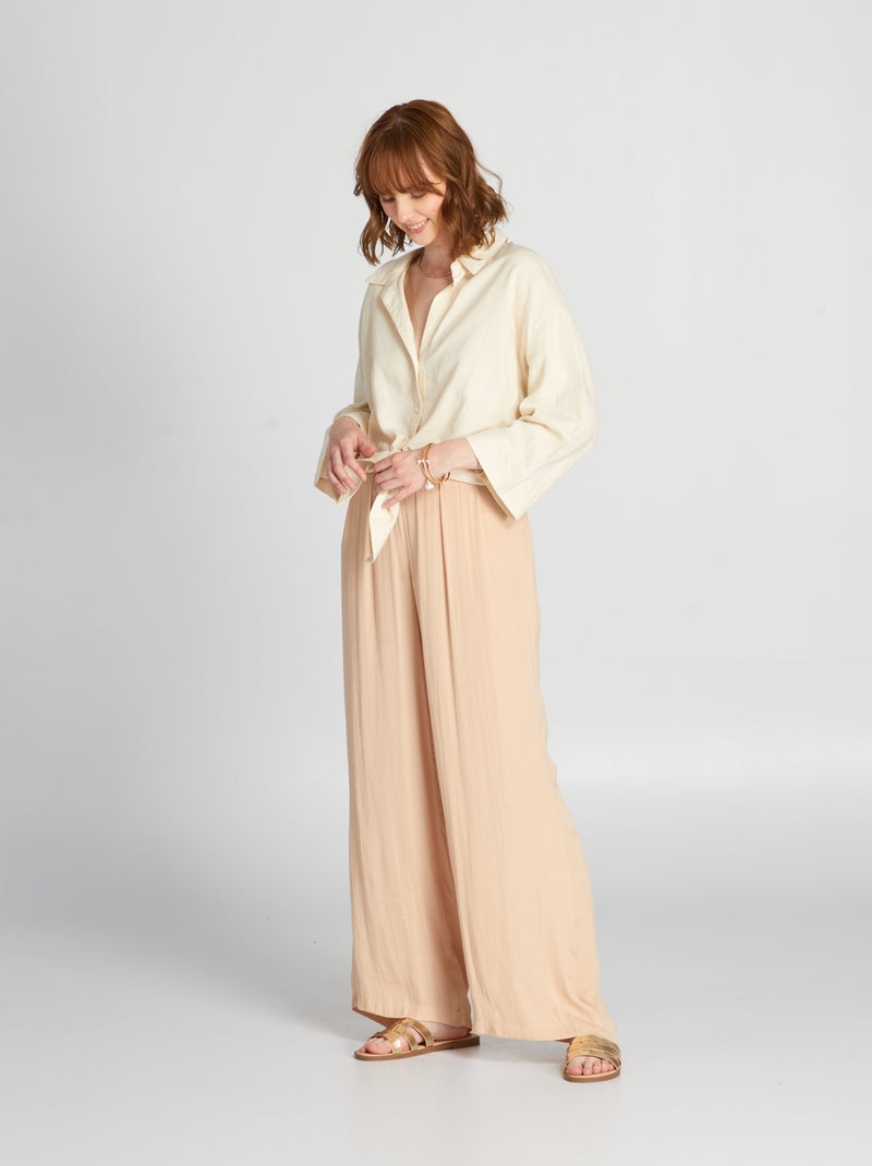 Pantalón ancho BEIGE - Kiabi