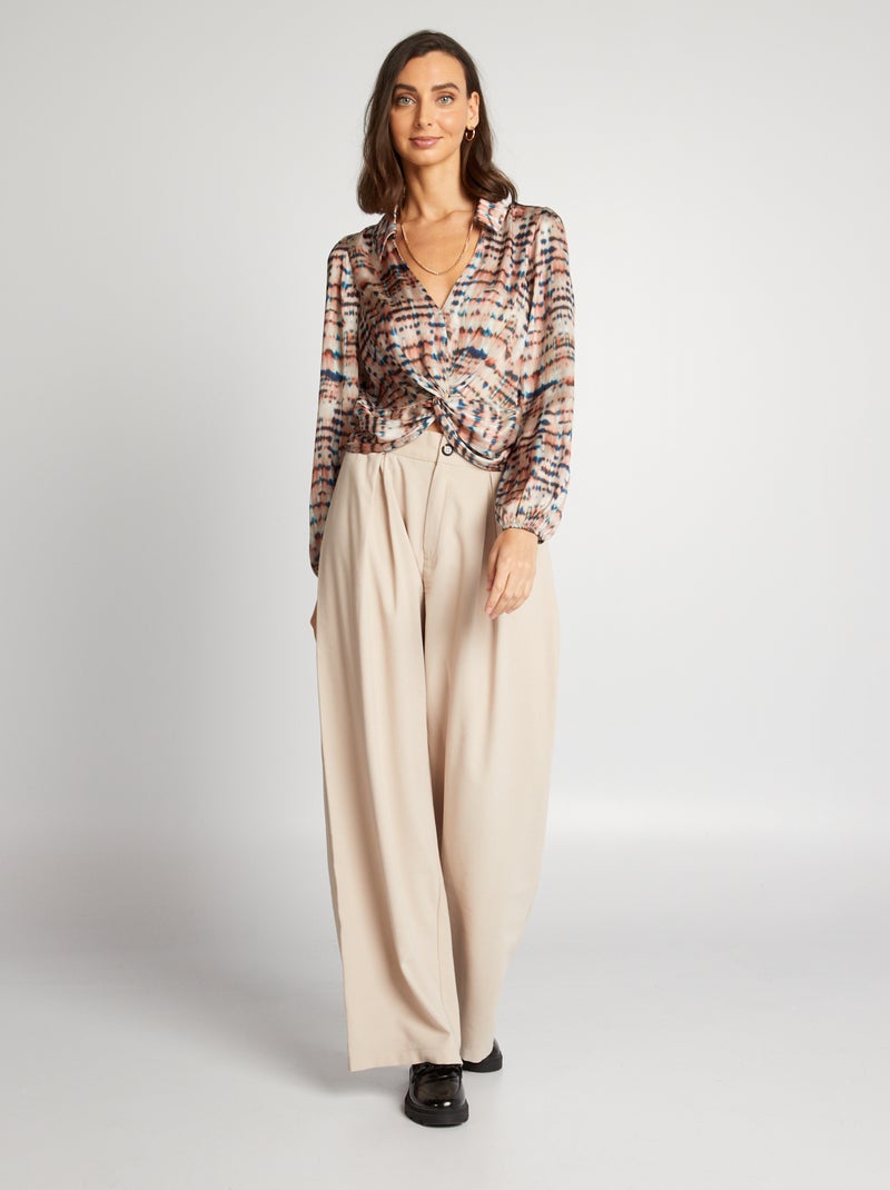 Pantalón ancho Beige - Kiabi