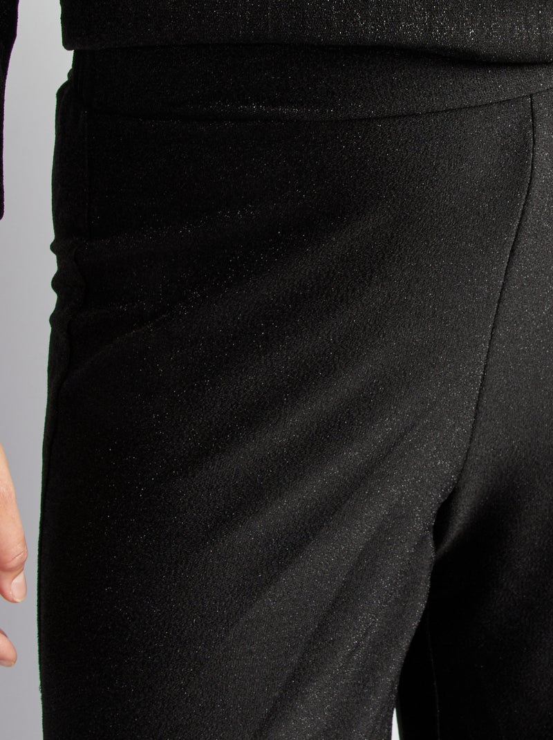 Pantalón ancho brillante NEGRO - Kiabi