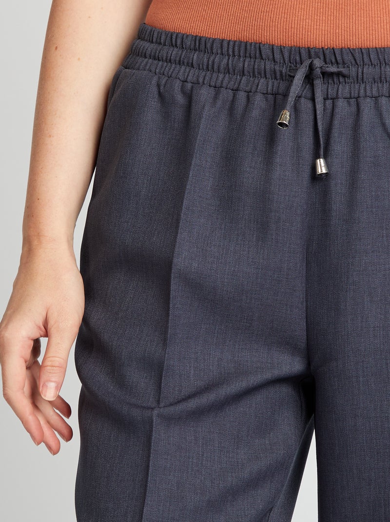 Pantalón ancho chambray AZUL - Kiabi