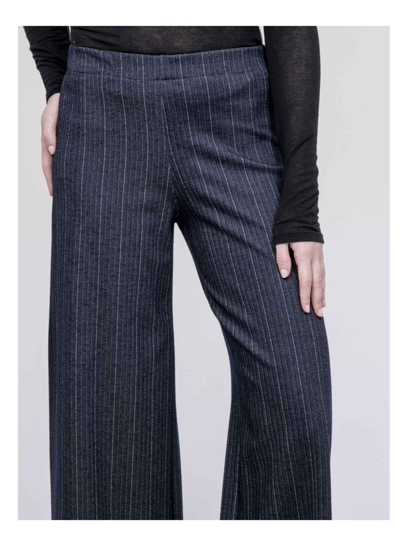 Pantalón ancho chevron EVARISTO Azul marino - Kiabi