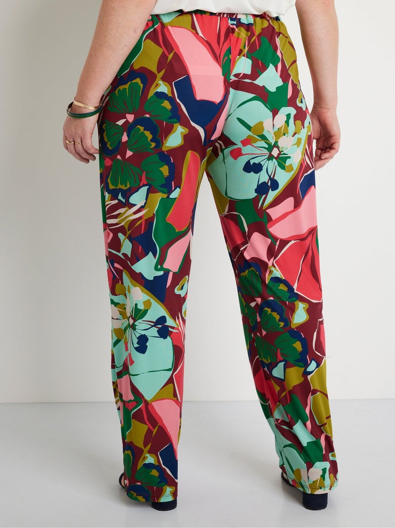 Pantalón ancho cintura semielástica - Afibel Rosa - Kiabi