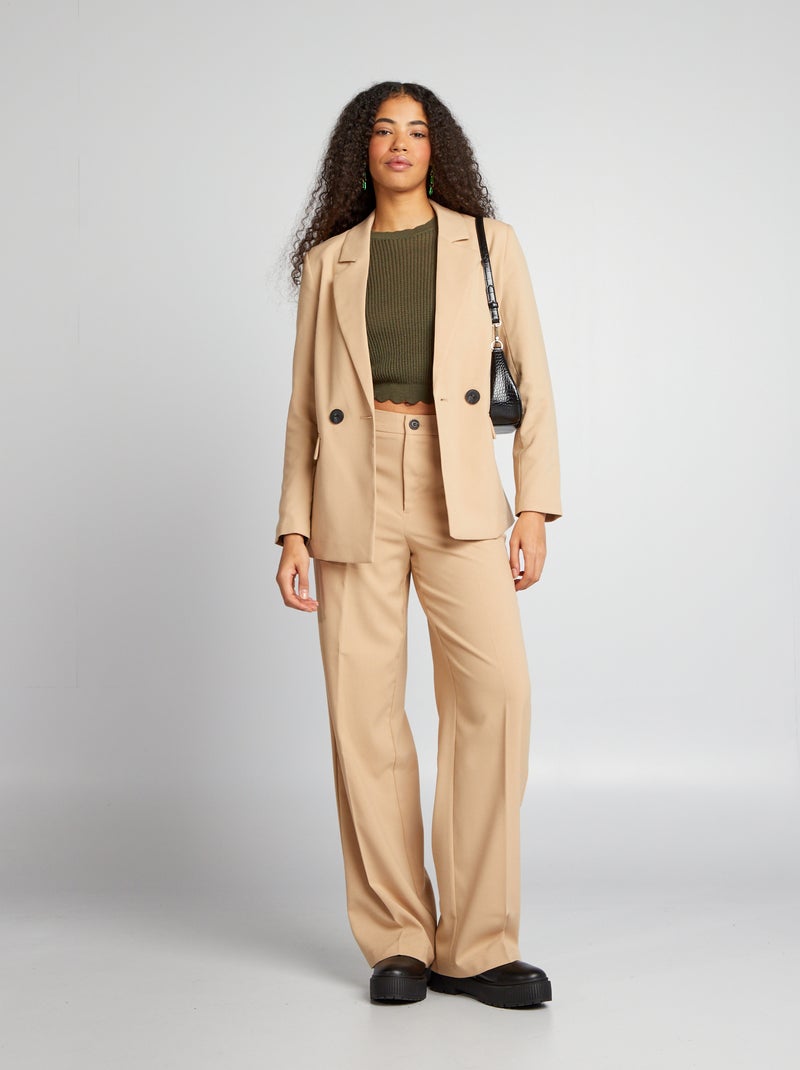 Pantalón ancho clásico BEIGE - Kiabi