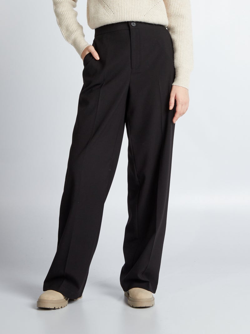 Pantalón ancho clásico negro - Kiabi