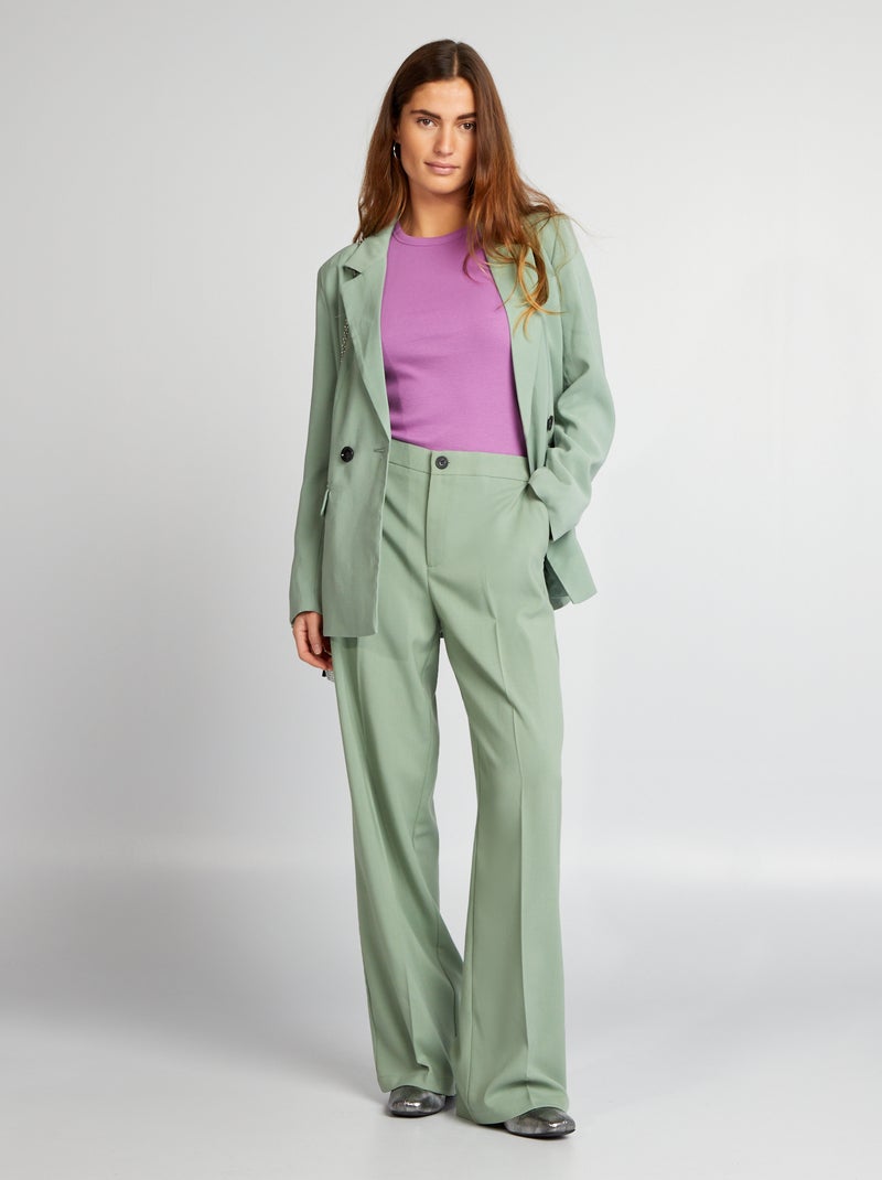 Pantalón ancho clásico VERDE - Kiabi
