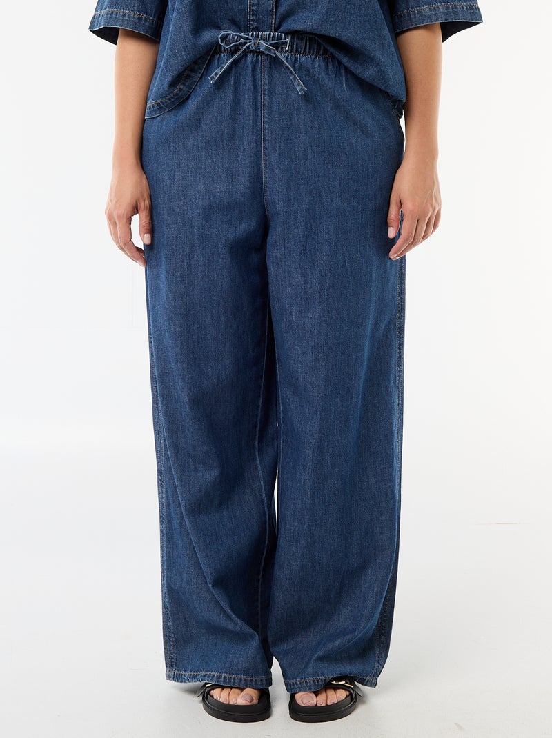 Pantalón ancho con 2 bolsillos Azul - Kiabi