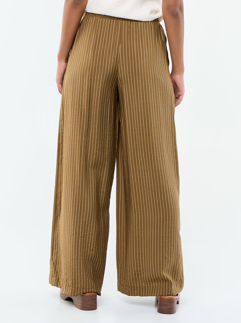 Pantalón ancho con 2 bolsillos Kaki - Kiabi
