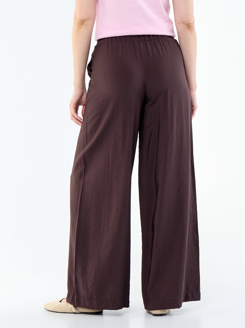 Pantalón ancho con 2 bolsillos Marron - Kiabi