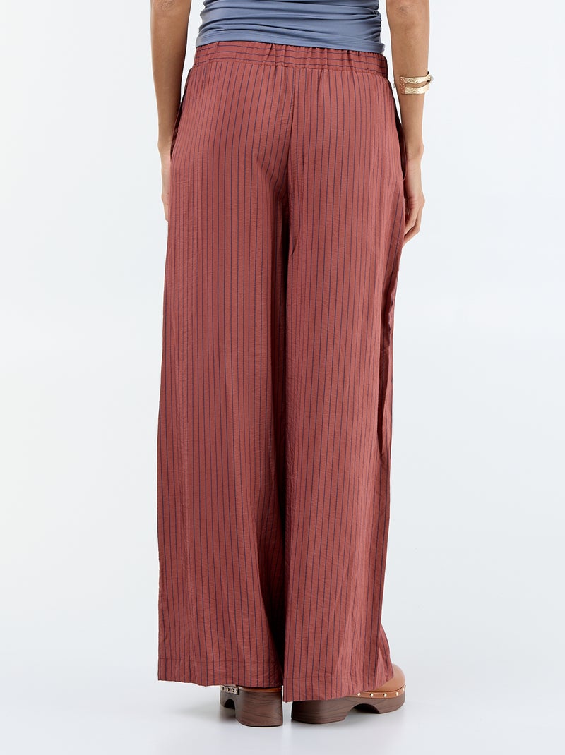 Pantalón ancho con 2 bolsillos Marron - Kiabi