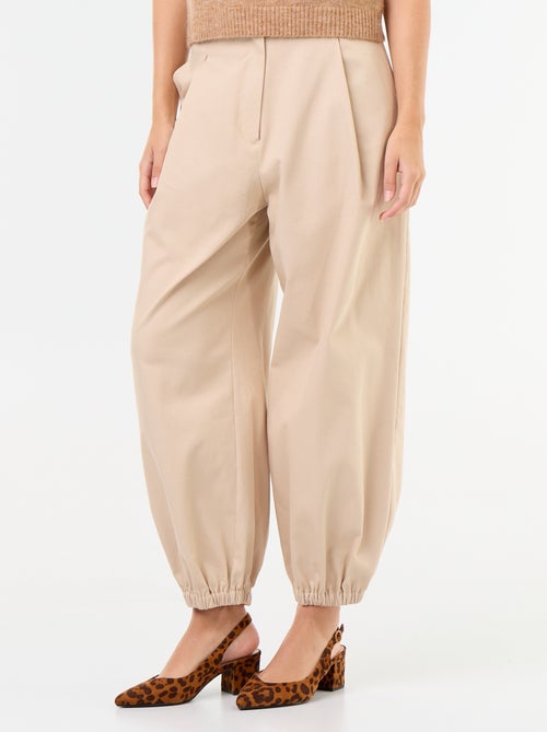 Pantalón ancho con bajo elástico - Kiabi