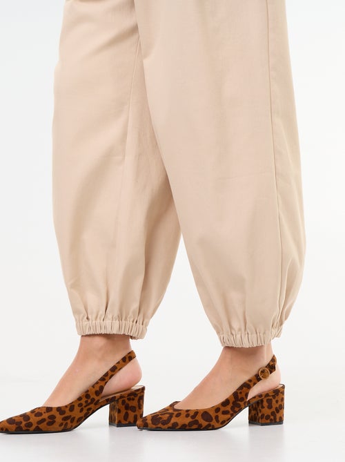 Pantalón ancho con bajo elástico - Kiabi