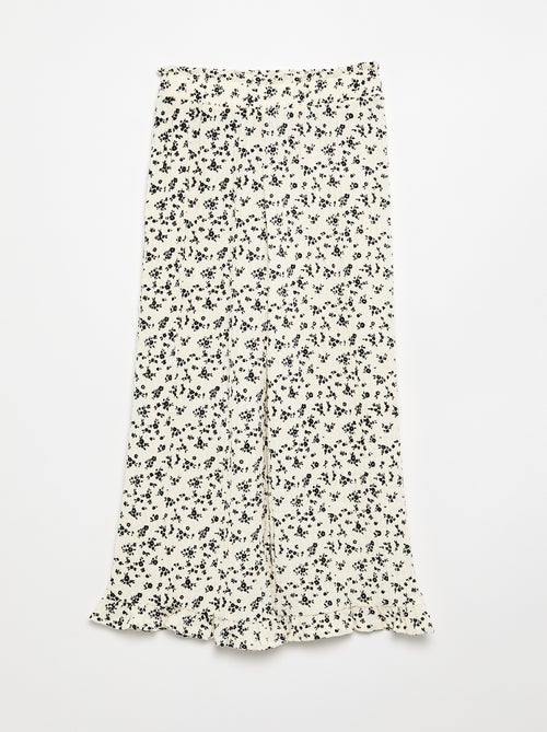 Pantalón ancho con bajo volanteado - Kiabi