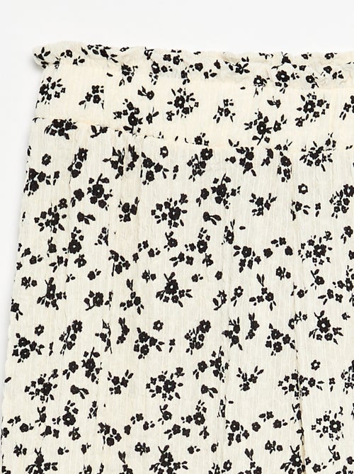 Pantalón ancho con bajo volanteado - Kiabi