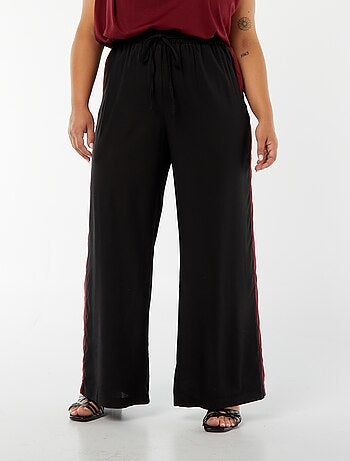 Pantalón ancho con bandas en contraste