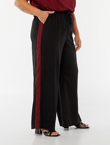 Pantalón ancho con bandas en contraste