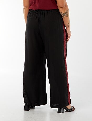 Pantalón ancho con bandas en contraste