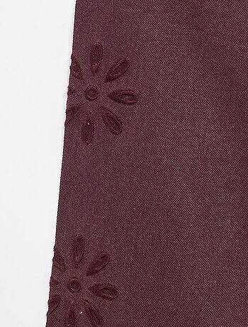 Pantalón ancho con bordados de 'flores'