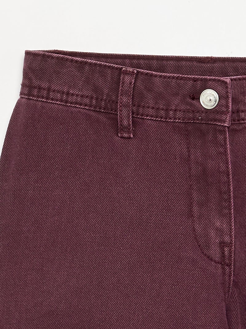 Pantalón ancho con bordados de 'flores' Purpura - Kiabi