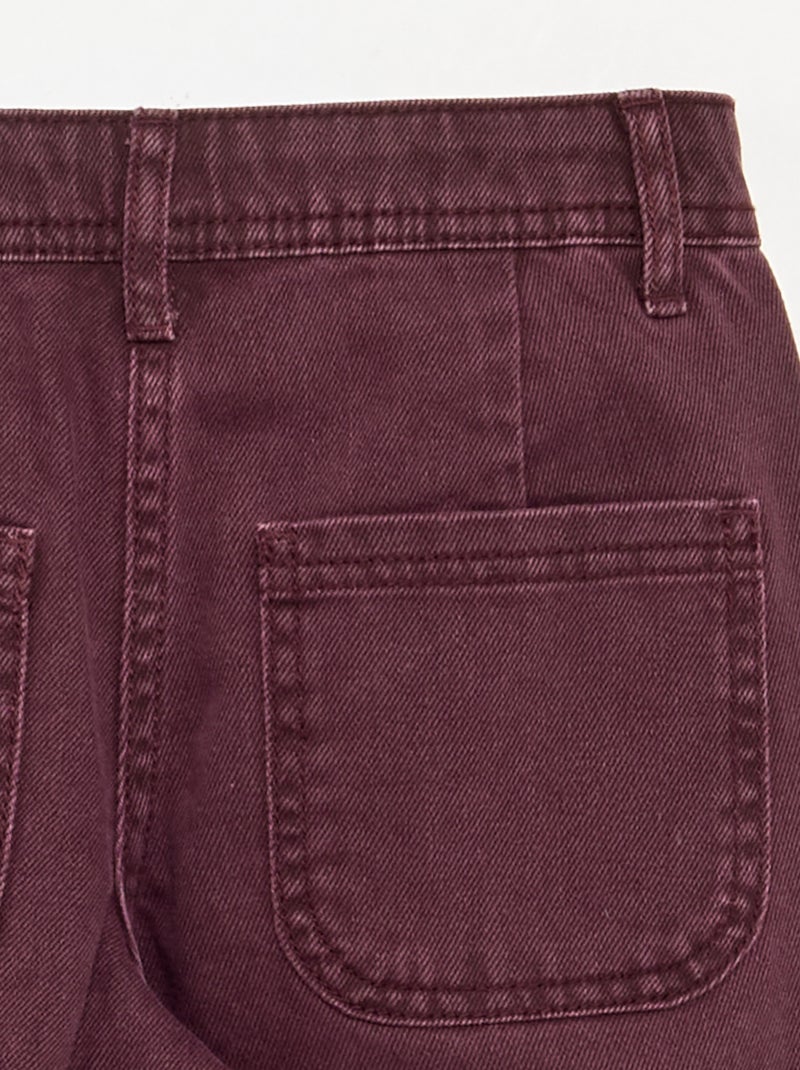 Pantalón ancho con bordados de 'flores' Purpura - Kiabi