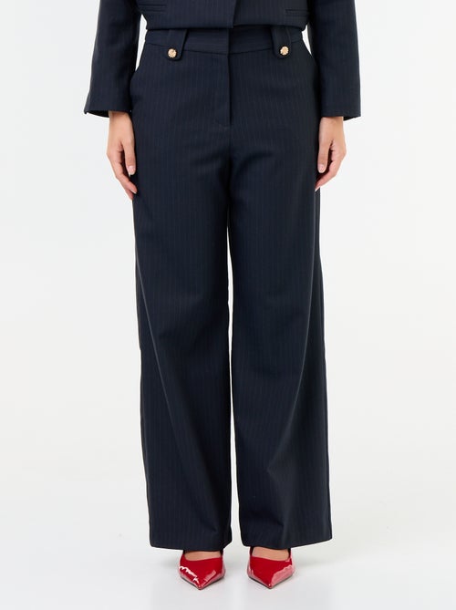 Pantalón ancho con botones dorados - Kiabi