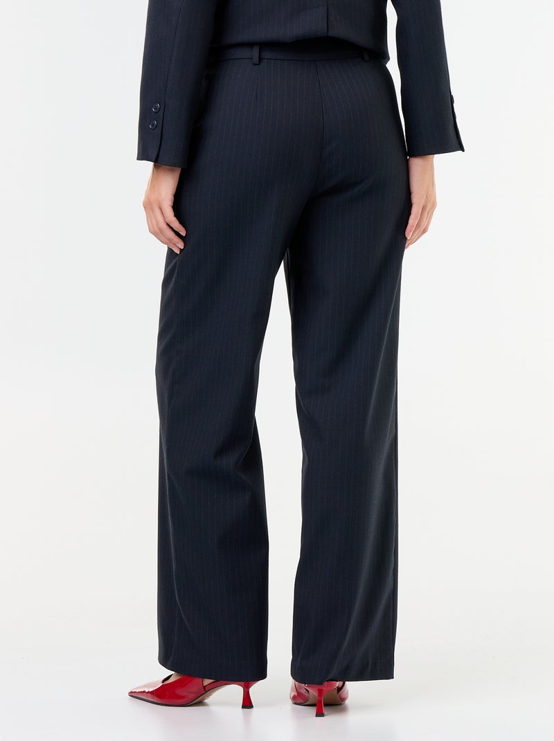 Pantalón ancho con botones dorados Azul - Kiabi