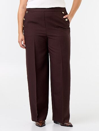 Pantalón ancho con botones dorados de fantasía