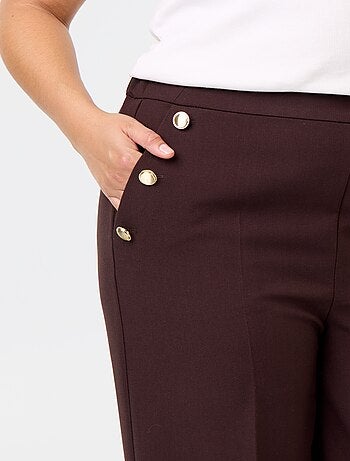 Pantalón ancho con botones dorados de fantasía