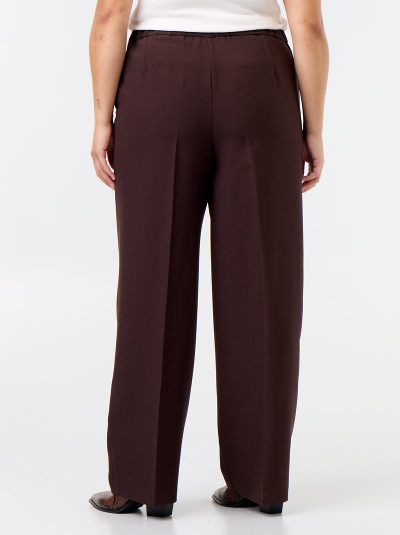 Pantalón ancho con botones dorados de fantasía Marron - Kiabi