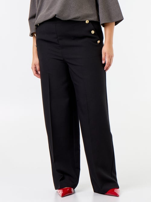 Pantalón ancho con botones dorados de fantasía - Kiabi
