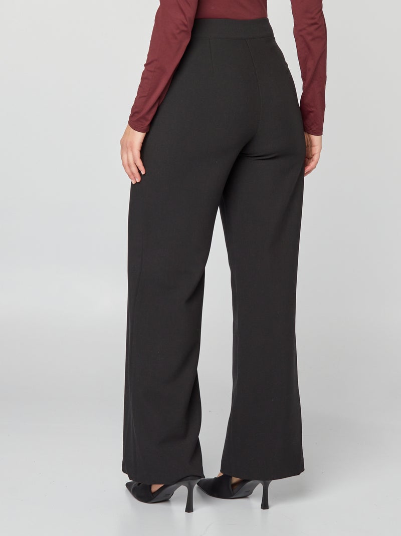 Pantalón ancho con botones dorados negro - Kiabi