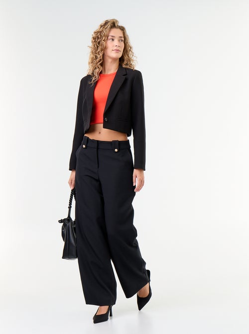 Pantalón ancho con botones dorados - Kiabi