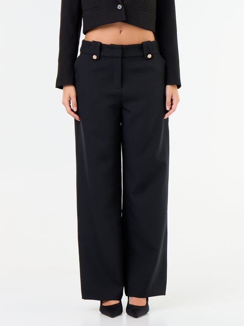 Pantalón ancho con botones dorados - Kiabi