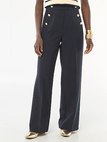 Pantalón ancho con botones estilo marinero