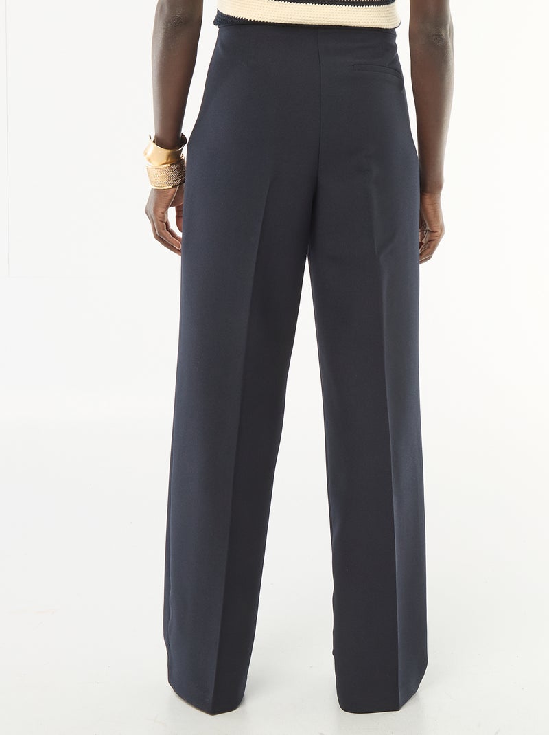 Pantalón ancho con botones estilo marinero Azul - Kiabi