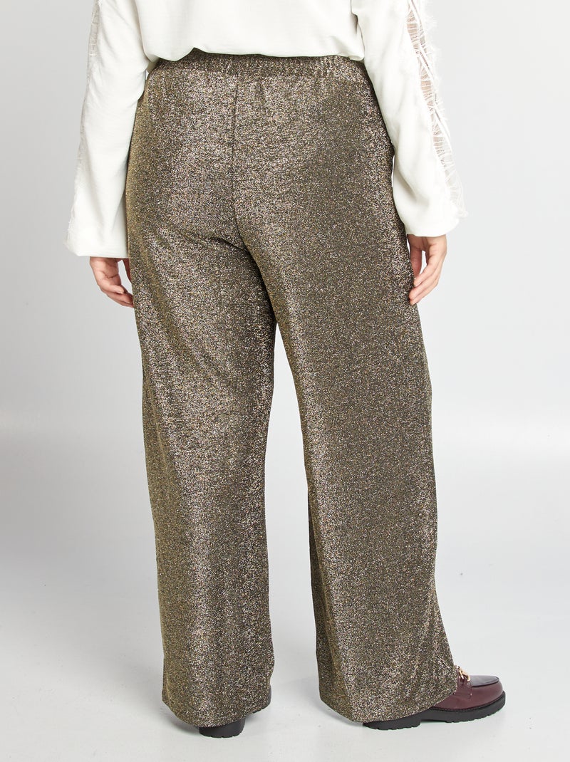 Pantalón ancho con brillos NEGRO - Kiabi
