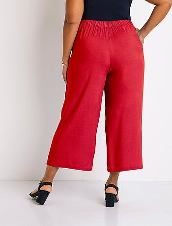 Pantalón ancho con cintura elástica floral o liso - Afibel