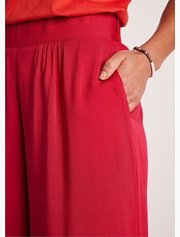 Pantalón ancho con cintura elástica floral o liso - Afibel