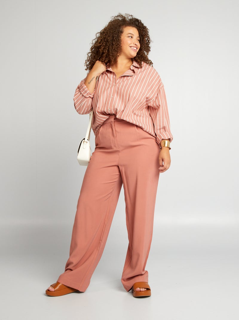 Pantalón ancho con cintura elástica: ROSA - Kiabi